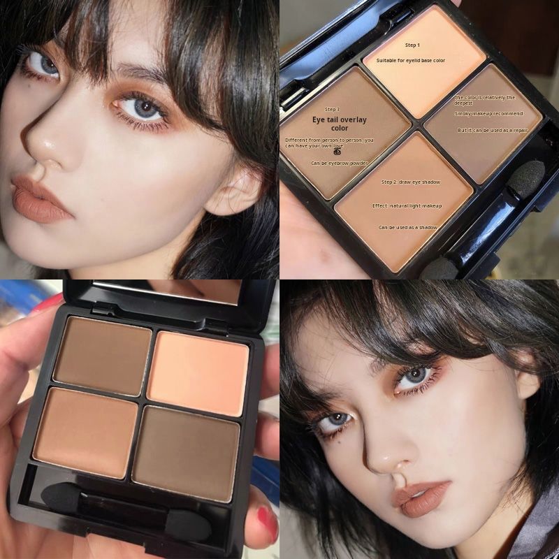 Popular super hot coffee color eye shadow waterproof priming plain face matt natural daily earth color students