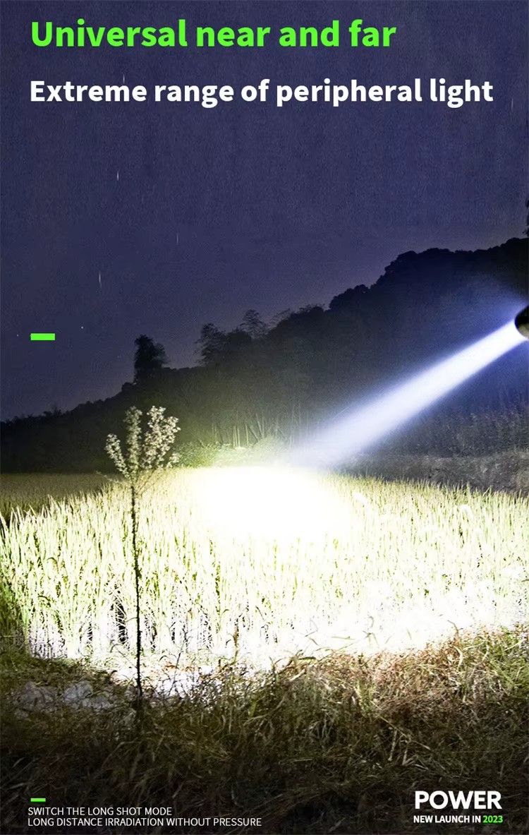 Strong Light Three-eye Rechargeable Flashlights Portable Long-lasting LED Light Multi-speed Adjustment Strong Light Long Shot Outdoor Lighting Torches Camping Light Emergency Work Light