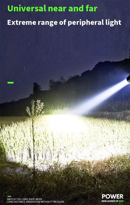Strong Light Three-eye Rechargeable Flashlights Portable Long-lasting LED Light Multi-speed Adjustment Strong Light Long Shot Outdoor Lighting Torches Camping Light Emergency Work Light
