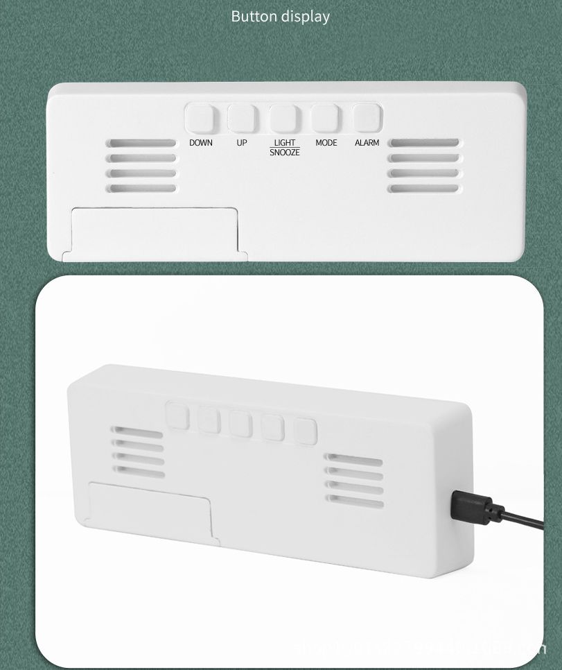 LED mirror colorful clock voice controlled intelligent Alarm clock USB battery dual-use alarm clock for students household