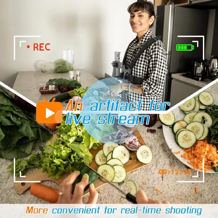 Mobile Phone Holder Adjustable Chest Strap 120°Adjustable Phone Clip Holder Cell Phone Fixation Bracket Sport Camera Holder Mount Harness Strap Video Vlog Lift Adjustable Mobile Phone Holder