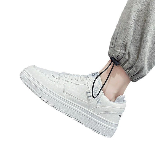 Men's White Shoes Summer Versatile Breathable Low Upper Sports Trendy Board Shoes Casual Sneaker Shoes Men's Lace-up Shoes