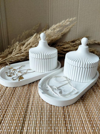 3pcs -dish +lid + display tray -Home decor as shown for bedroom decoration display jewellery holders with a luxury touch to your interior design.