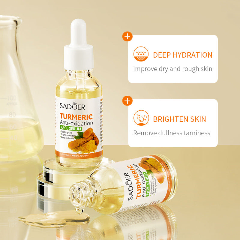 2 Pieces Tumeric Serum, Tumeric Face Serum (can Combine with Vitamin C Serum) for Deep Skin Hydrating Formula, c Skin Moistening, Moisturizer, Fade Dark Spots, Lighten Acne marks, 2 pieces 30ml
