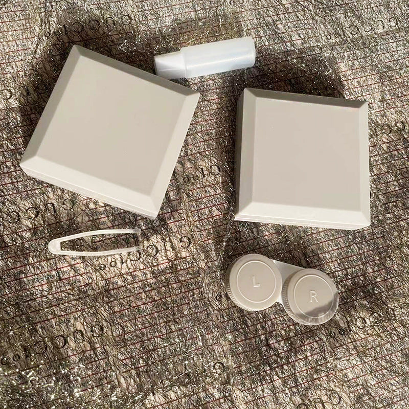 Contact Lenses Box With Mirror Travel Container Kit Cold Solid Color Mini Contact Lens Case Pocket Portable Easy Carry Make Up Beauty Pupil Storage