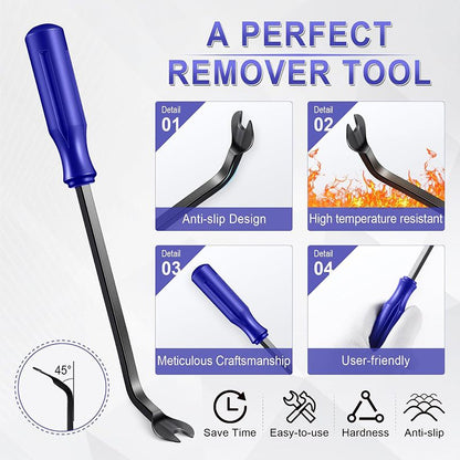 Auto Trim Removal Tool Kit - 5-Piece No Scratch Pry Tool Set for Car Panel and Dashboard Removal - Includes Door Panel Tools, Push Rivets, Car Clips - Essential for Interior Trim Work