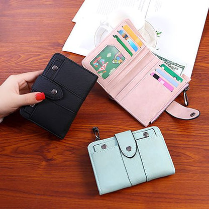 Women's stylish, frosted, flip-top, high-quality classic purse wallets is compact, delicate and practical