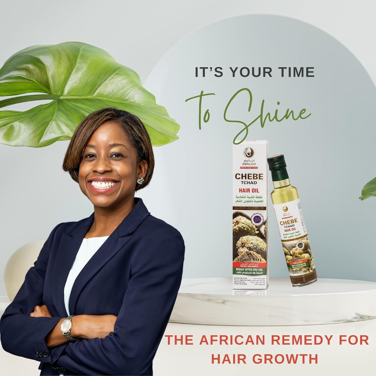 Amalico Chebe Oil for Hair Growth - Olive Oil, Ostrich Oil, Essential Oil, 100% Natural African Chebe Powder for Hair Growth - Ready to Use, Large Volume 130ml