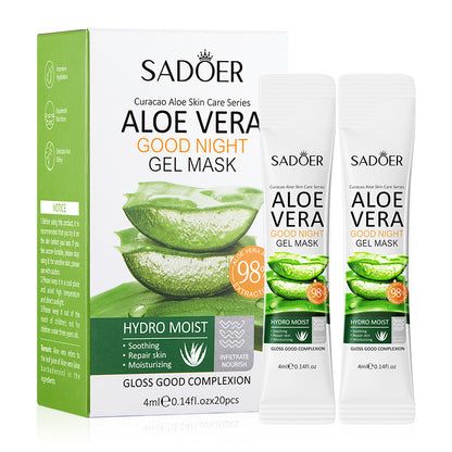 SADOER 27PCS Skin Care Set Aloe Vera Moisturizer Whitening Gift Set Face Lotion + Face Toner + Face Serum + Exfoliating Gel + Eye Cream + 20PCS Good Night Gel Masks + Hand Cream + Lip Balm Moisturizin
