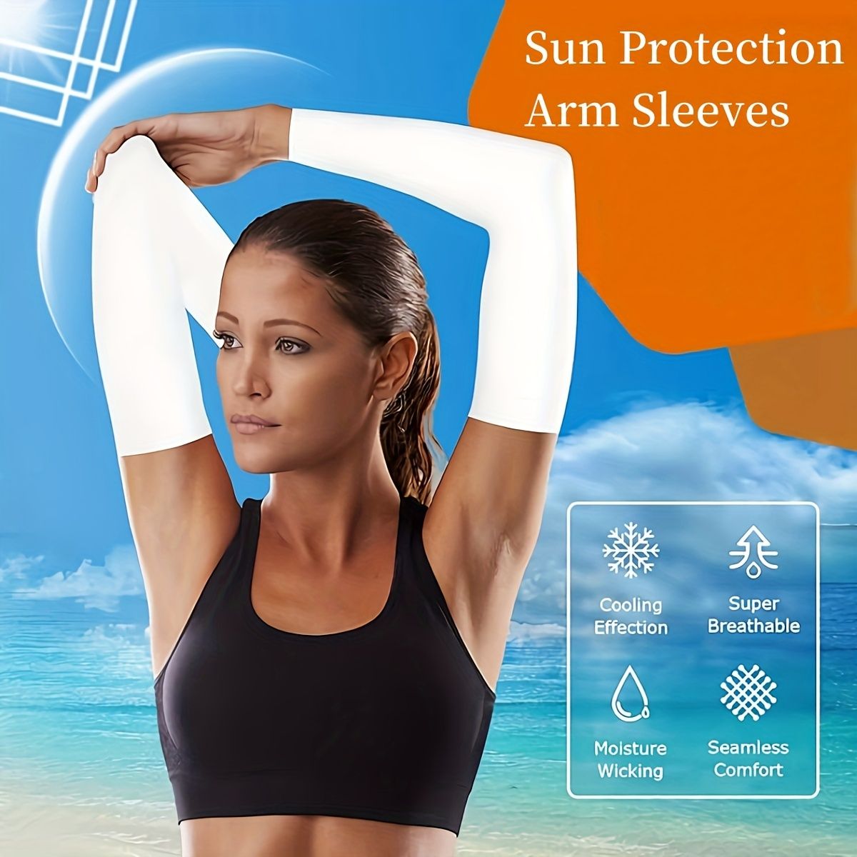 9 Pairs Sun Protection Arm Sleeves - Cooling Compression Arm Sleeve - Sports Arm Sleeves for Men & Women