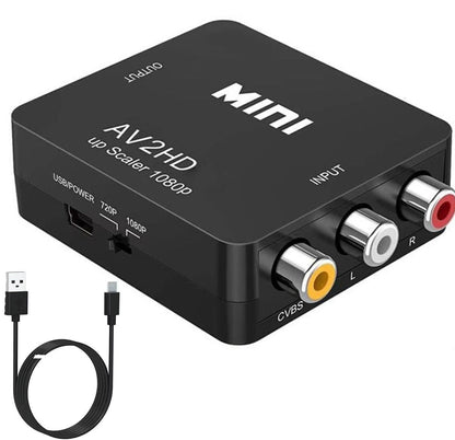 AV to HDMI-compatible Converter AV/CVSB L/R Video Box HD 1080P 1920*1080 Support NTSC PAL Output AV To HDMI-compatible