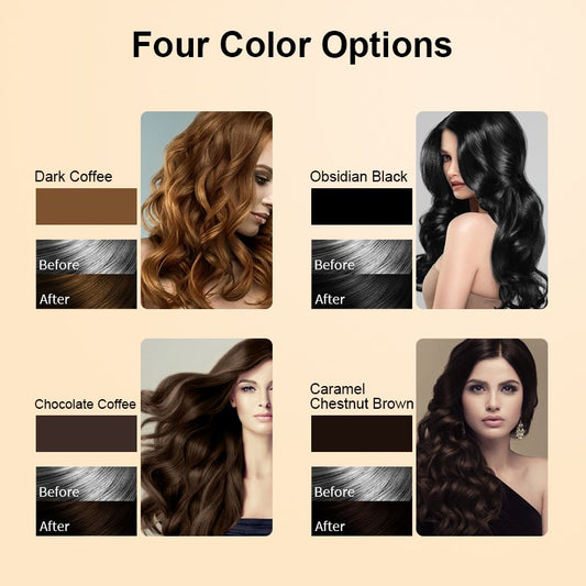 500ml Quick Organic Hair Color Shampoo - Dark Hair Dye with Plant Essence, Covers Gray (Black, Coffee, Deep Coffee)