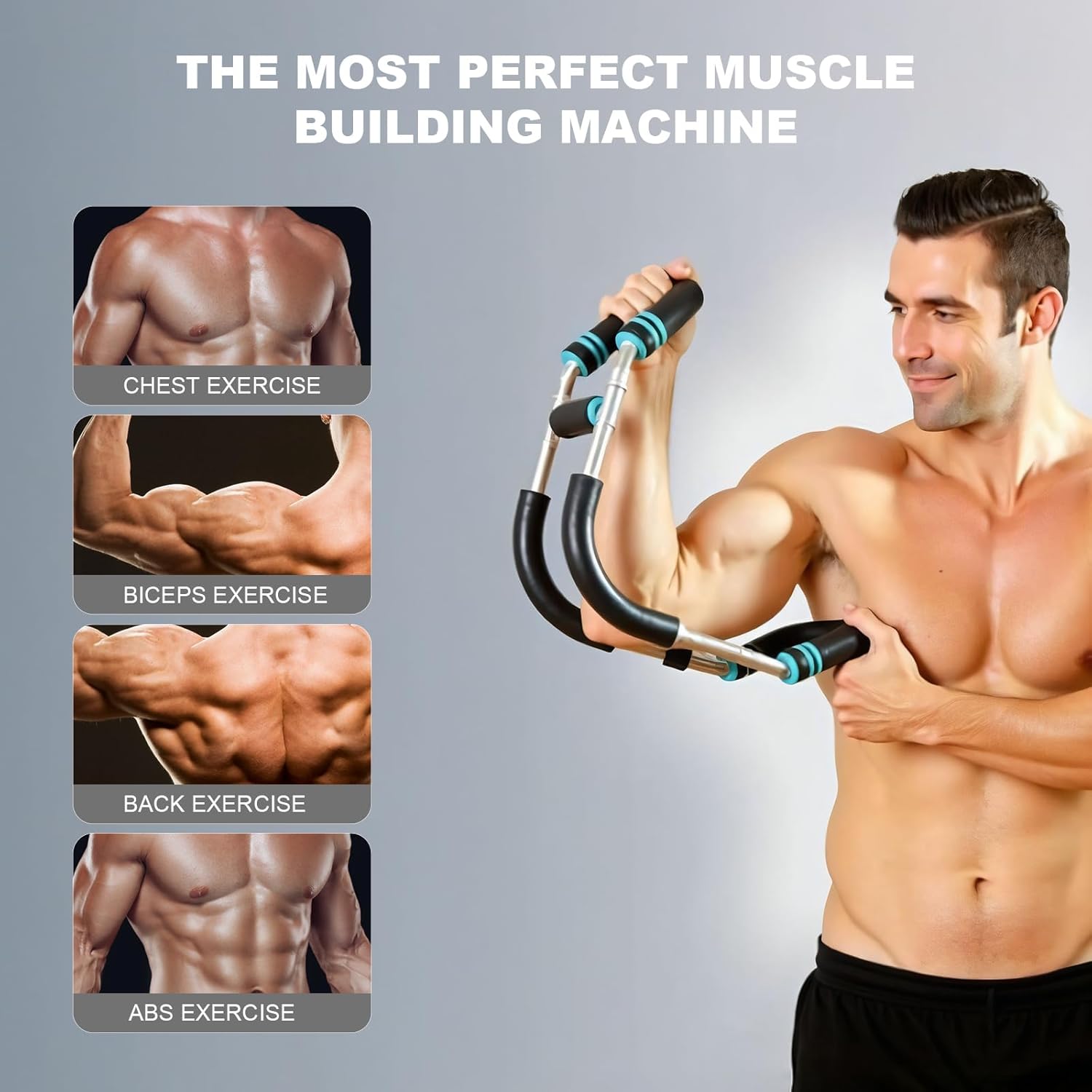 Twister Arm Trainer, Adjustable Twister Arm Chest Exerciser for Men & Women,Adjustable Spring Workout Bar Detachable Power Twister Home Fitness Equipment for Enhancing Upper Body Muscle