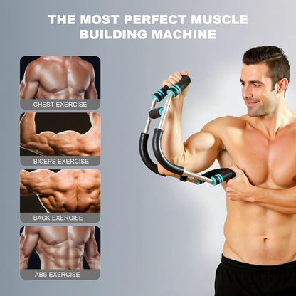 Twister Arm Trainer, Adjustable Twister Arm Chest Exerciser for Men & Women,Adjustable Spring Workout Bar Detachable Power Twister Home Fitness Equipment for Enhancing Upper Body Muscle