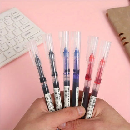 10pcs High-Capacity Liquid Ink Rollerball Pen for Office, Study, and Signatures - Neutral Ink