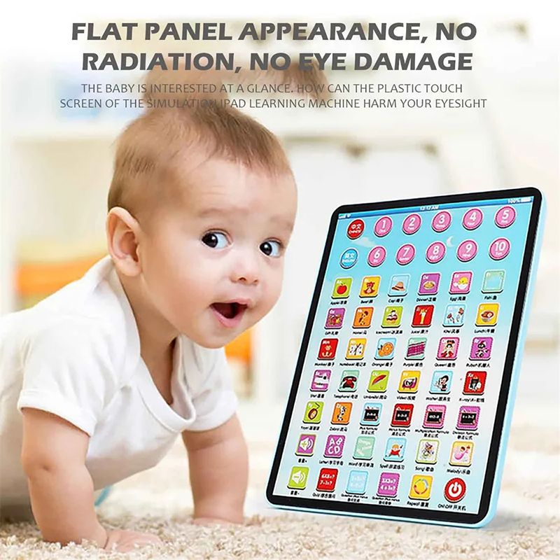 Kids Early Learning Education Touch Screen Mini iPad Learning Tablet Chinese English Machine Electronic Touch Pad Funny Interactive Learning Study Toy Laptop Kids Educational Toys Gift For Boys Girls