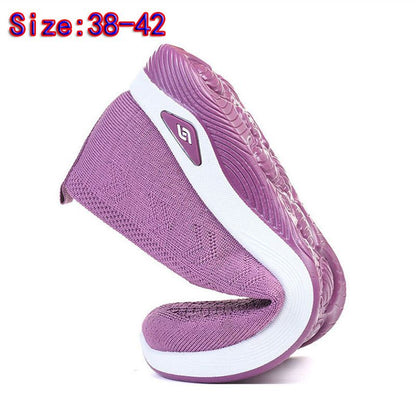 Size 38-42 Women's running shoes single shoes ladies' soft soled casual shoes girls' athletic mesh shoes students Yoga shoes driving shoes Mom gym shoes sneaker Purple