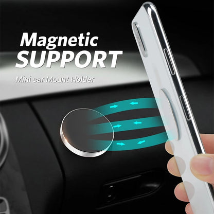 Sucker Car Phone Holder Universal Magnetic Mount Bracket Stick On Car Phone Stand for iPhone Xiaomi Huawei Samsung Dashboard Wall Mounted Car Magnet Sticker