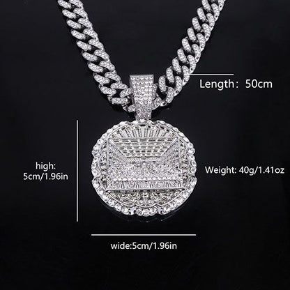 new last supper pendant necklace for men pendant with cuban chain necklace iced out bling bling chain gift fashion necklace hip hop rapper jewelry accessories for men/women