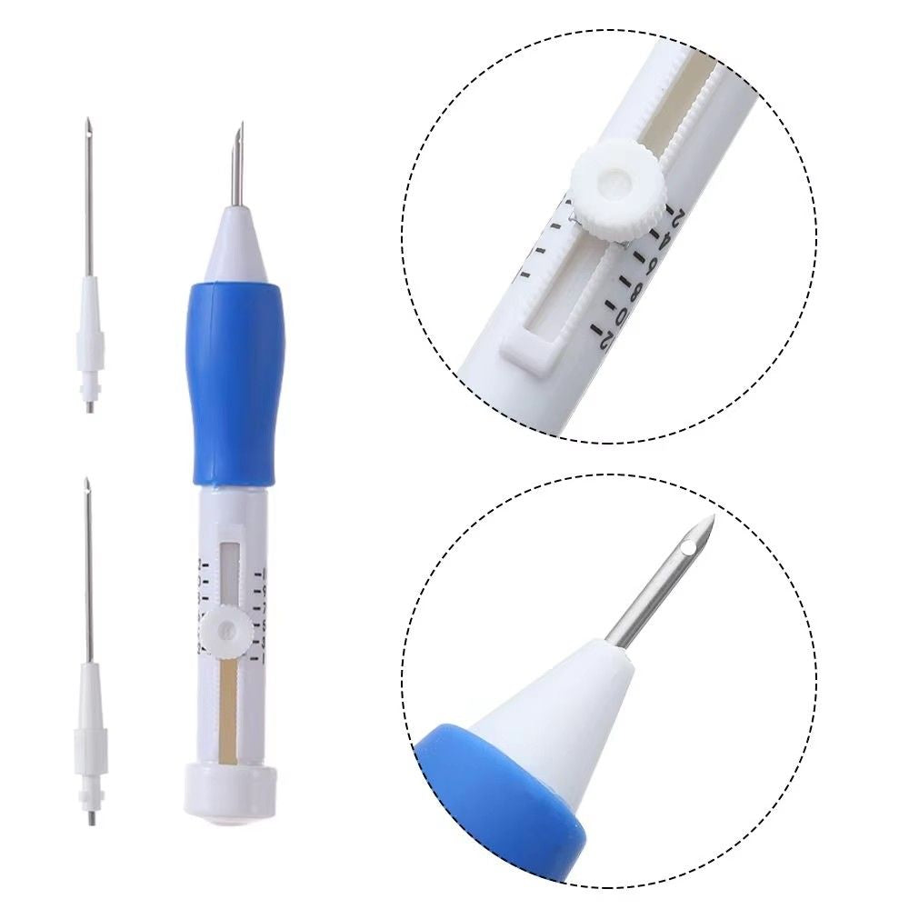 1 Set, Embroidery Knitting Pocket Needle Pen Sewing Tool Punching Needle Magic Embroidery Needle Pen DIY Knitting Sewing Tool