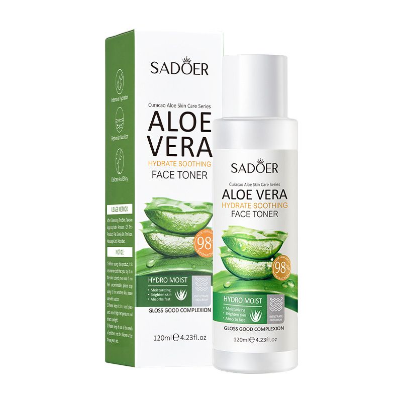 SADOER 9PCS Skin Care Set Aloe Vera Set Hydrating Face Toner + SADOER Face Cleanser + SADOER Face Serum + Face Spray + 5PCS Face Mask