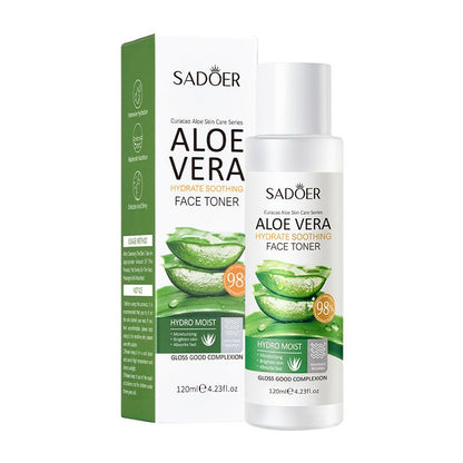 SADOER 9PCS Skin Care Set Aloe Vera Set Hydrating Face Toner + SADOER Face Cleanser + SADOER Face Serum + Face Spray + 5PCS Face Mask
