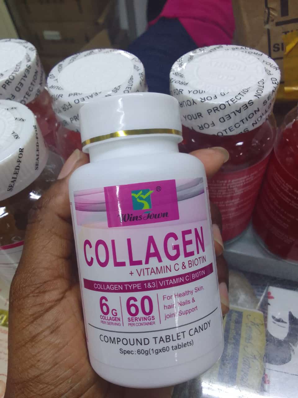 Winstown Collagen Skin Care Vitamin C Collagen l-Glutathione 60 Pcs Winstown Collagen Skin Care Vitamin C Biotin Collagen l-Glutathione