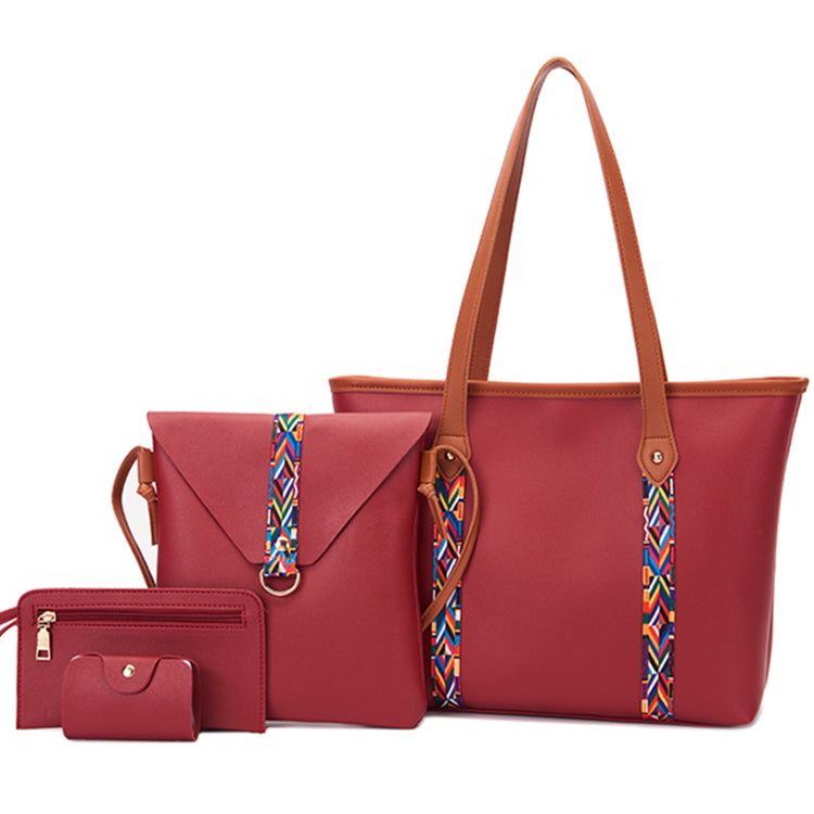 4 PCS/Sets Women Bags Handbag for Women Ladies Bags Tote Bags Shoulder Bag Crossbody Bag Discount On Sale