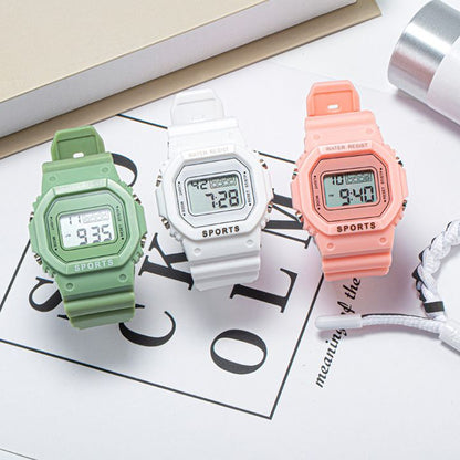 Sports Watch Boys Girls Student LED Electronic Watch Men Women Square Digital Watches Analog Digital Military Army Sport LED Waterproof Wrist Watch Rubber Clock