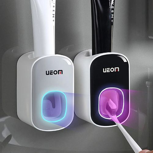 Wall Mount Automatic Toothpaste Dispenser Bathroom Accessories Set Toothpaste Squeezer Dispenser Bathroom Toothbrush Holder Tool Toothpaste Storage