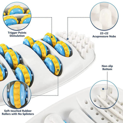 Foot Massager Stimulates Foot Acupoints to Dredge Meridians Roller Foot Center Finger Pressing Foot Board Foot Pressing Device Pain Relief Leg Feet Acupoints Massager Improve Blood Circulation