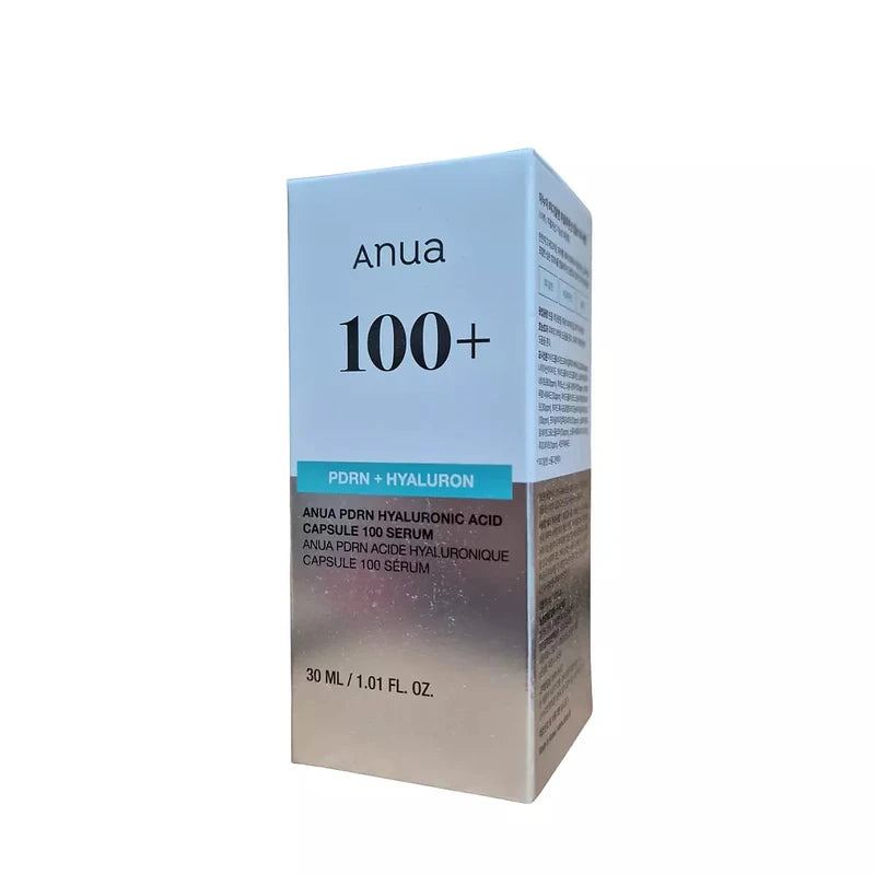 Anua 100+ serum packaging on a white background