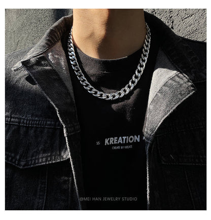 New Arrivals Non-embroidered steel NK chain men's Cuban necklace 304 titanium steel necklace women's hiphop European and American hip hop DIY jewelry accessories Valentine's Day Gifts