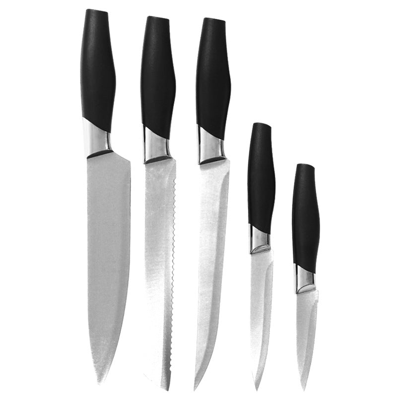 5in1 Kitchen Stainless Steel 5 pieces Cutter Set Knifes Set Trenchant Sword Chef's Knife Household Fruit Knife Bread Knife Paring knife