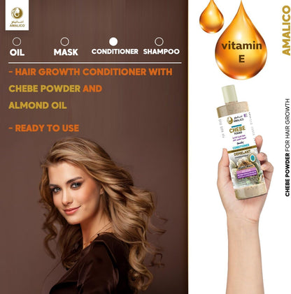 Amalico Chebe Powder Conditioner - Ready to Use Chebe Powder for Hair Growth Hair Conditioner (500ml) Easy to Maintain Authentic African Chebe Conditoner for Hair Growth 500ml