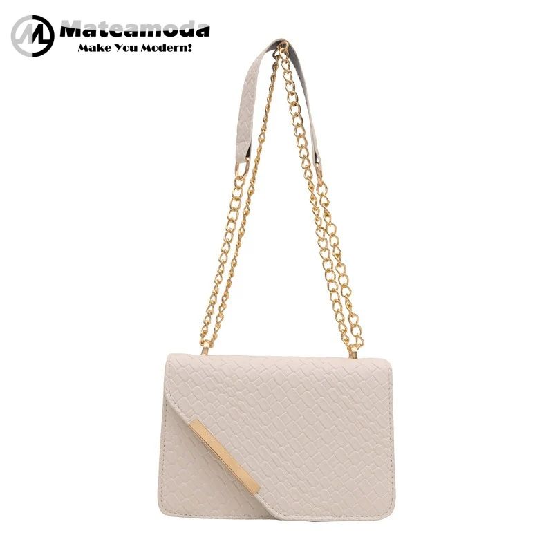 Mateamoda Luxury-Inspired Quilted Sling Bag with Gold Chain Accent Crossbody Bag