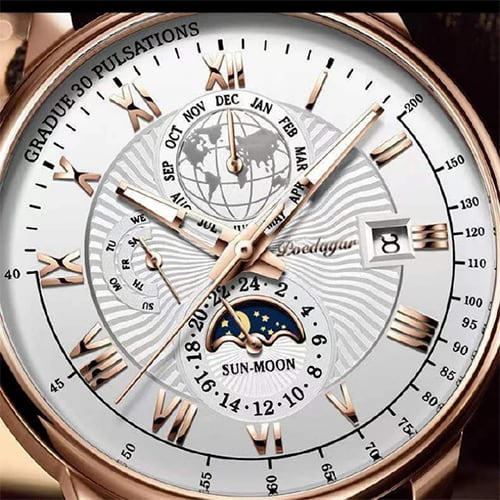 New Arrivals 2025 Men Watches Fashion Top Luxury Luminous Calendar Men's Sport Watch Quartz Male Wristwatch Moon Phase Leather Strap Wrist Watch Date Watches Man clock