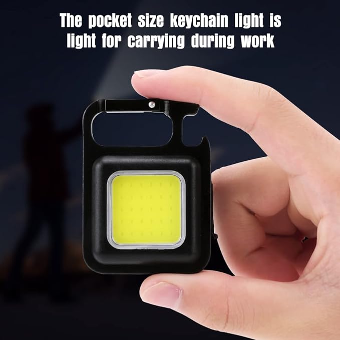 COB Keychain Work Light, Pocket Small Mini Flashlight Rechargeable Keyring Torch, Valentines Gifts for Him Boyfriend Men, Cool Tools for Auto, Repairing, Emergency