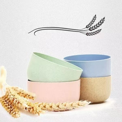 Household 4pcs Bowl Wheat Straw Environmental Protection Bowl Dinner plate Noodle Kitchen & Dining room appliances Plates