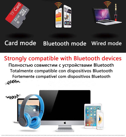 RichRipple P47 Wireless Stereo Bass Bluetooth Headphone Sports Foldable Headset With TF Micro for IOS/Android