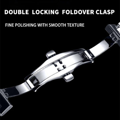 Luxury Fashion Watch Men Stainless Steel Strap Sports Business Fashion Casual Round Pointer Hollow Quartz Watches