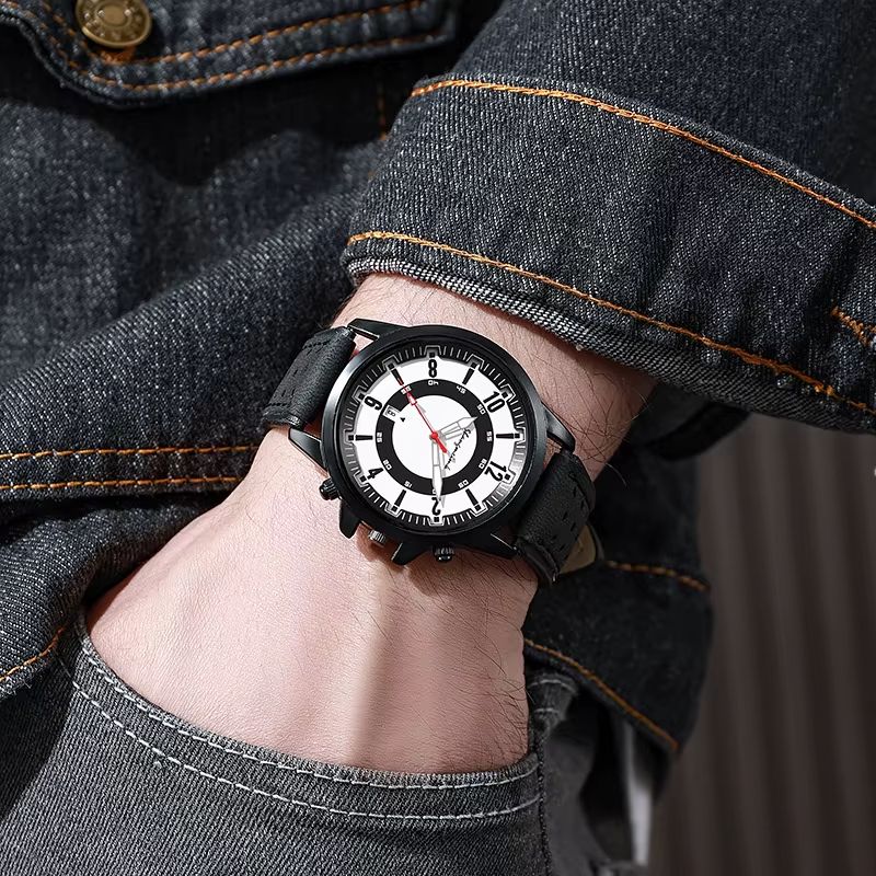 New Men Quartz Watch Casual Fashion Men Watch Big Sport Wrist Watches Leather Strap Watch Men Army Military Quartz Watch For Male Clock