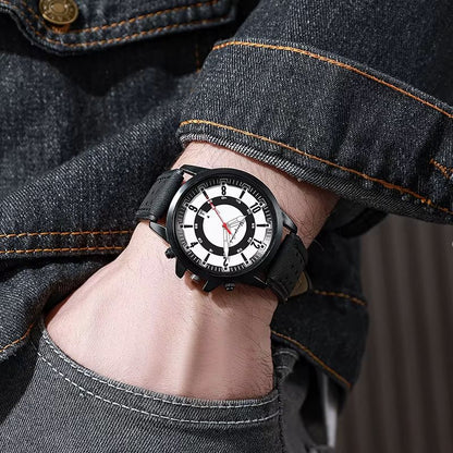 New Men Quartz Watch Casual Fashion Men Watch Big Sport Wrist Watches Leather Strap Watch Men Army Military Quartz Watch For Male Clock