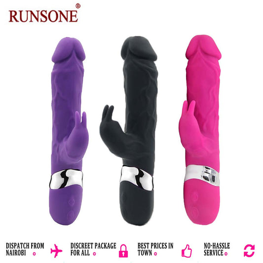 Realistic Dildo Rabbit Veined G Spot Vibrator Rechargeable Waterproof Powerful Vibrating Clit Handhold Massager Adult Sex Toy for Ladies Women