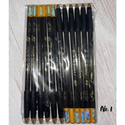 Davis Eye Liner & Lip Liner Pencil - Dark Brown no.018 / Black no.001 - Waterproof with Vitamin A & E