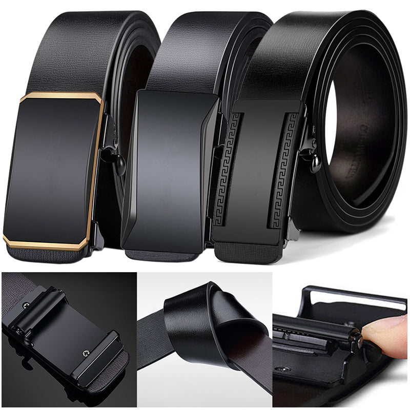 Men Belts Automatic Buckle Belt PU Leather Inner Wear Toothless High Quality Belts For Men Leather Strap Casual Business Jeans Belts Men Luxury Designer Brand