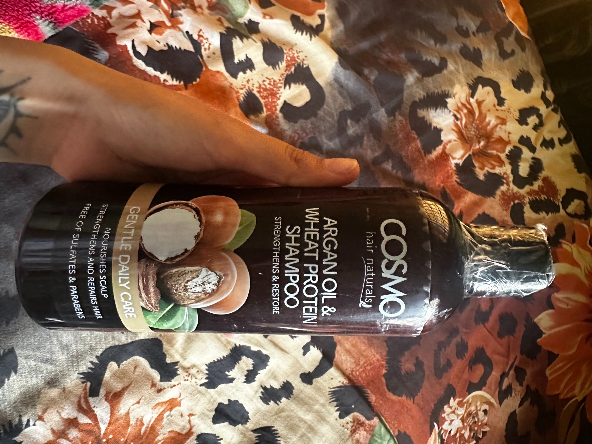 COSMO Hair Naturals Argan Oil and Wheat Protein Shampoo 480ml Gentle Daily Care Sulfate and Paraben Free to Strengthen and Restore Hair - 480ml Nourishes Scalp Strengthens and Repairs