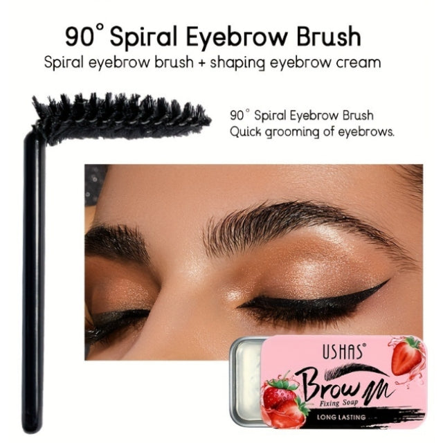 Brow Fixing Soap Strawberry Makeup Eyebrows Gel Shaping wax with brush Kit - Ushas