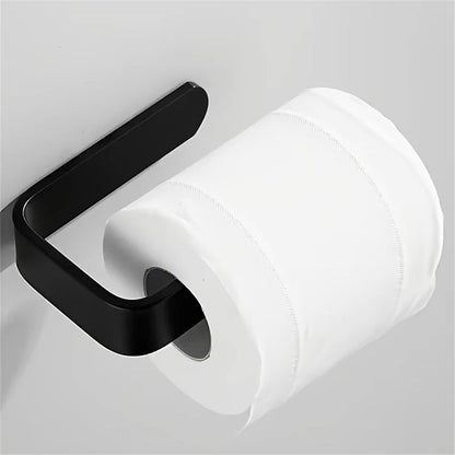 1pc Wall Mounted Toilet Paper Holder No Punching Tissue Towel Roll Bathroom Towel Rack Bathroom Accessories Material Plastic