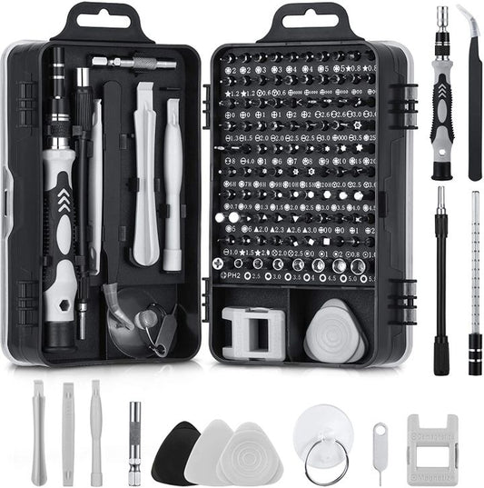 115 in 1 bit kit for mobile phone maintenance, multi-function precision screwdriver kit Black one size